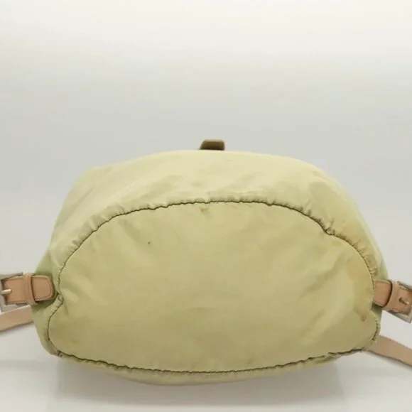 PRADA Backpack Nylon Beige Silver Auth bs28213 PRADA Backpack Nylon Beige Silver Auth bs28213 Silvery ref  main image 3
